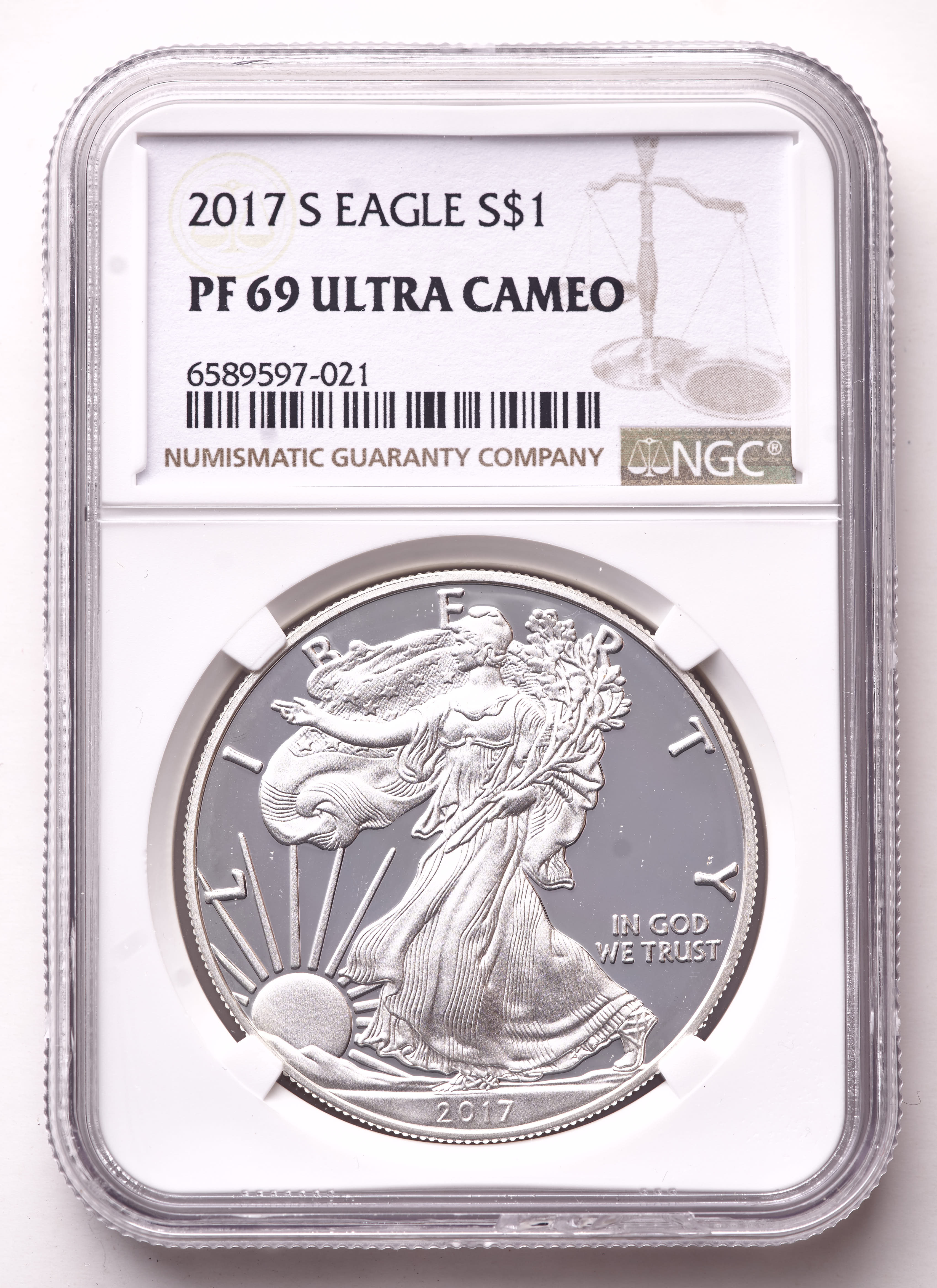 2017-S American Silver Eagle 1oz .999 Fine Silver $1 Coin (NGC Proof 69 Ultra Cameo) at PristineAuction.com 2017-S American Silver Eagle 1oz .999 Fine Silver $1 Coin (NGC Proof 69 Ultra Cameo) at PristineAuction.com