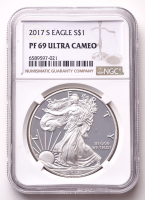 2017-S American Silver Eagle 1oz .999 Fine Silver $1 Coin (NGC Proof 69 Ultra Cameo) at PristineAuction.com