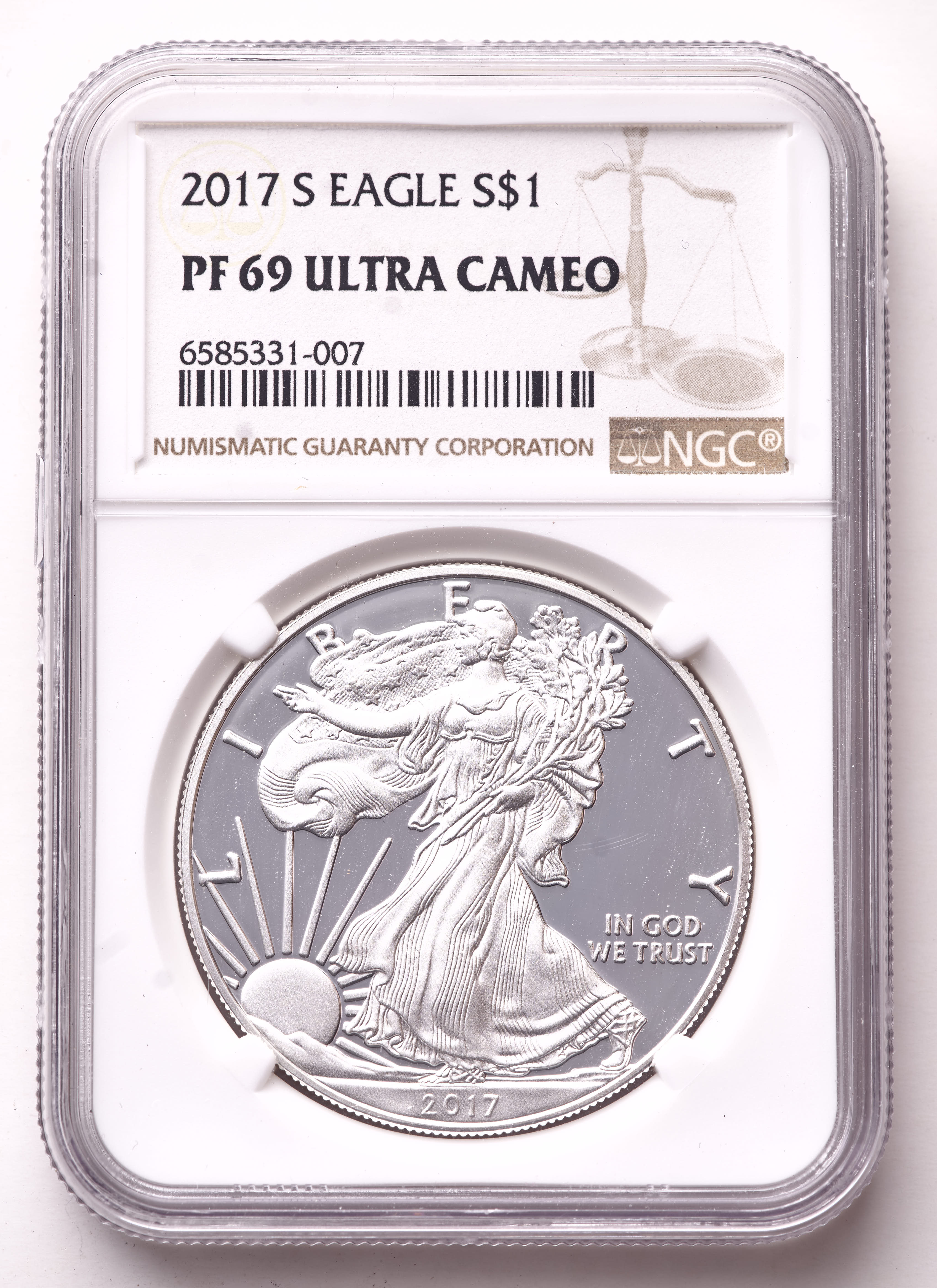 2017-S American Silver Eagle 1oz .999 Fine Silver $1 Coin (NGC Proof 69 Ultra Cameo) at PristineAuction.com 2017-S American Silver Eagle 1oz .999 Fine Silver $1 Coin (NGC Proof 69 Ultra Cameo) at PristineAuction.com