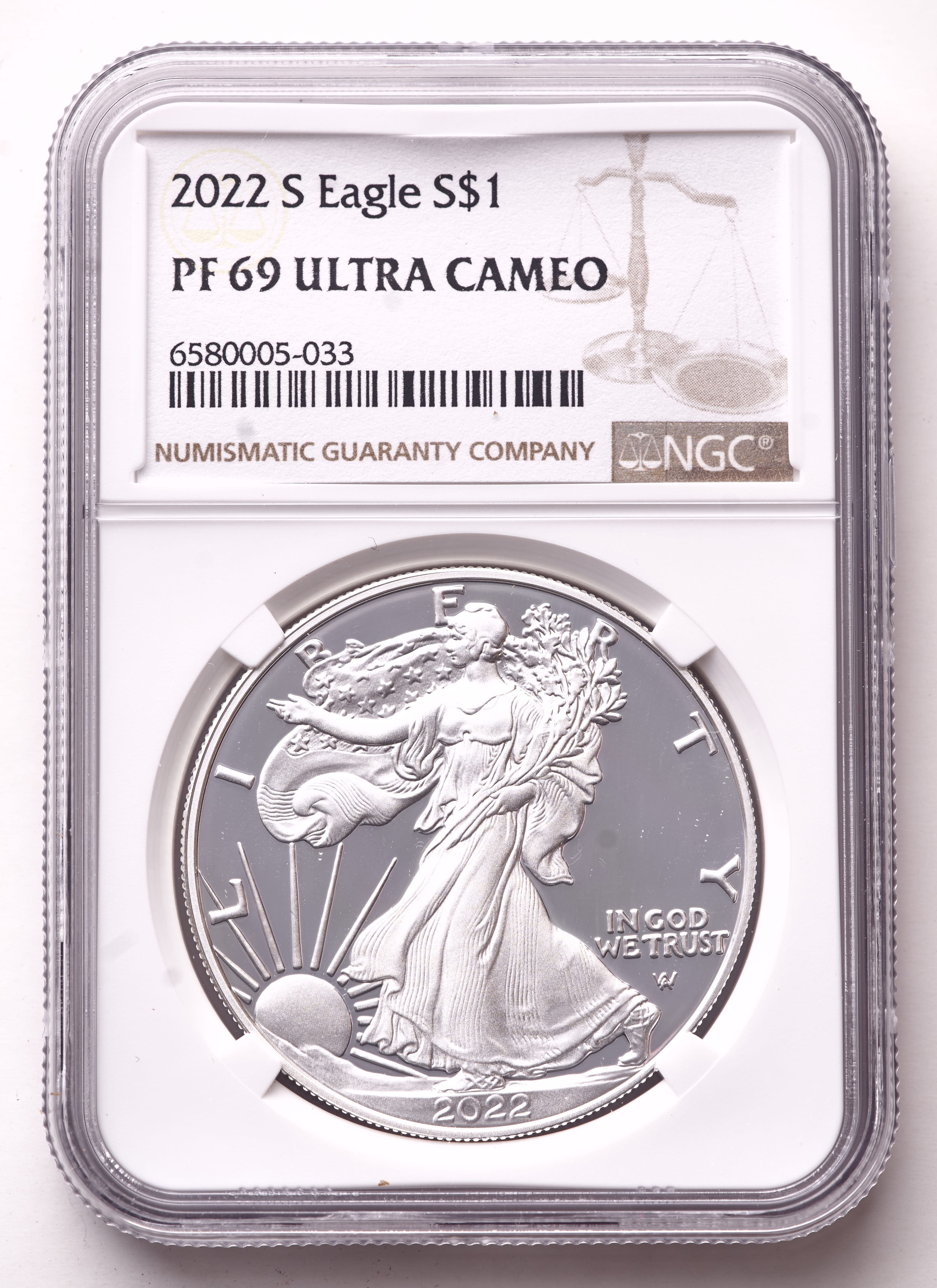 2022-S American Silver Eagle 1oz .999 Fine Silver $1 Coin (NGC Proof 69 Ultra Cameo) at PristineAuction.com 2022-S American Silver Eagle 1oz .999 Fine Silver $1 Coin (NGC Proof 69 Ultra Cameo) at PristineAuction.com