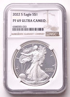 2022-S American Silver Eagle 1oz .999 Fine Silver $1 Coin (NGC Proof 69 Ultra Cameo) at PristineAuction.com