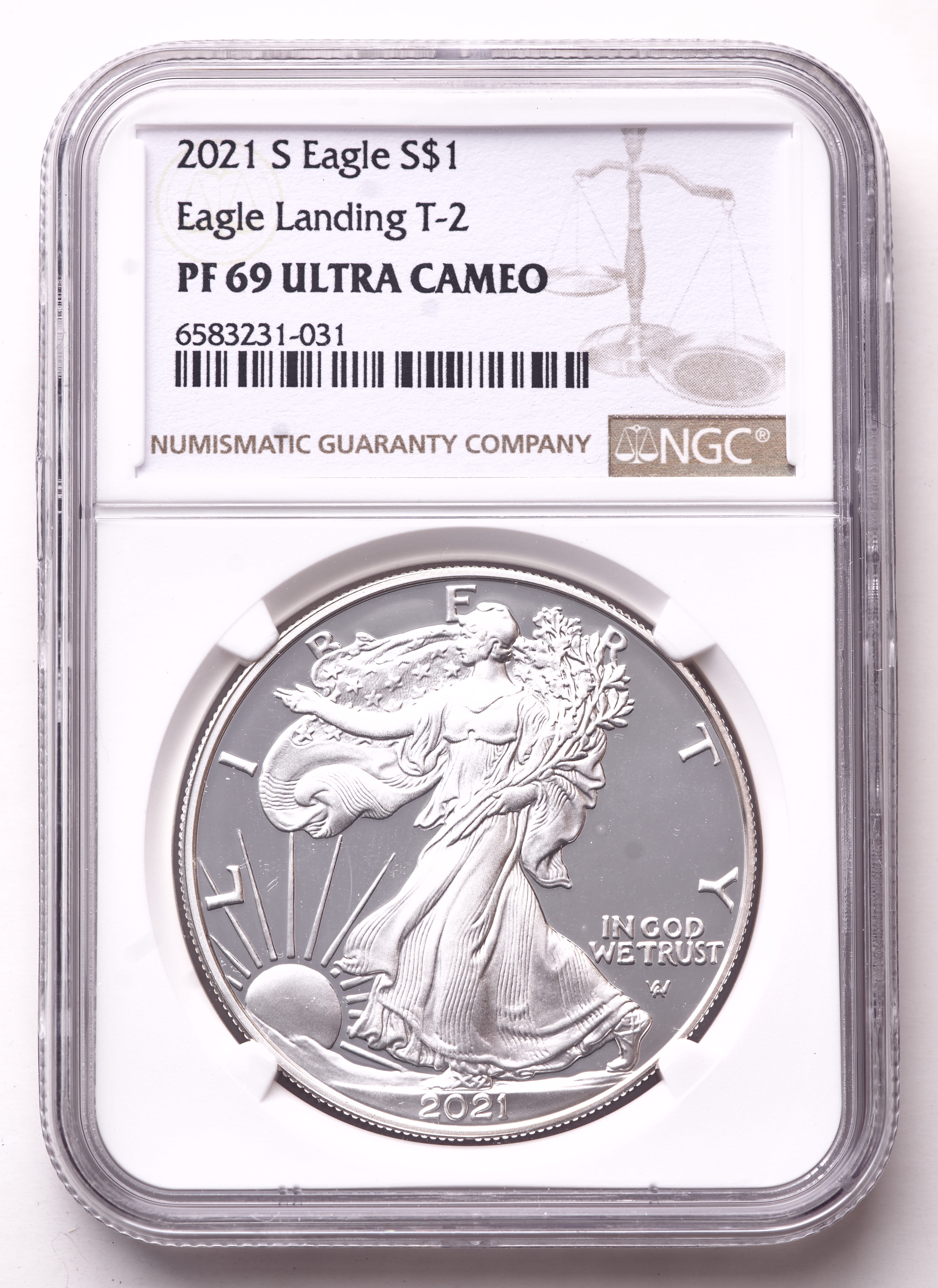 2021-S American Silver Eagle 1oz .999 Fine Silver $1 Coin (NGC Proof 69 Ultra Cameo) at PristineAuction.com 2021-S American Silver Eagle 1oz .999 Fine Silver $1 Coin (NGC Proof 69 Ultra Cameo) at PristineAuction.com