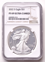 2022-S American Silver Eagle 1oz .999 Fine Silver $1 Coin (NGC Proof 69 Ultra Cameo) at PristineAuction.com