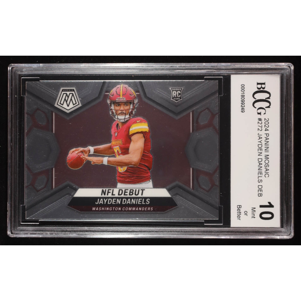 Jayden Daniels 2024 Panini Mosaic #272 DEB RC (BCCG 10) at PristineAuction.com
