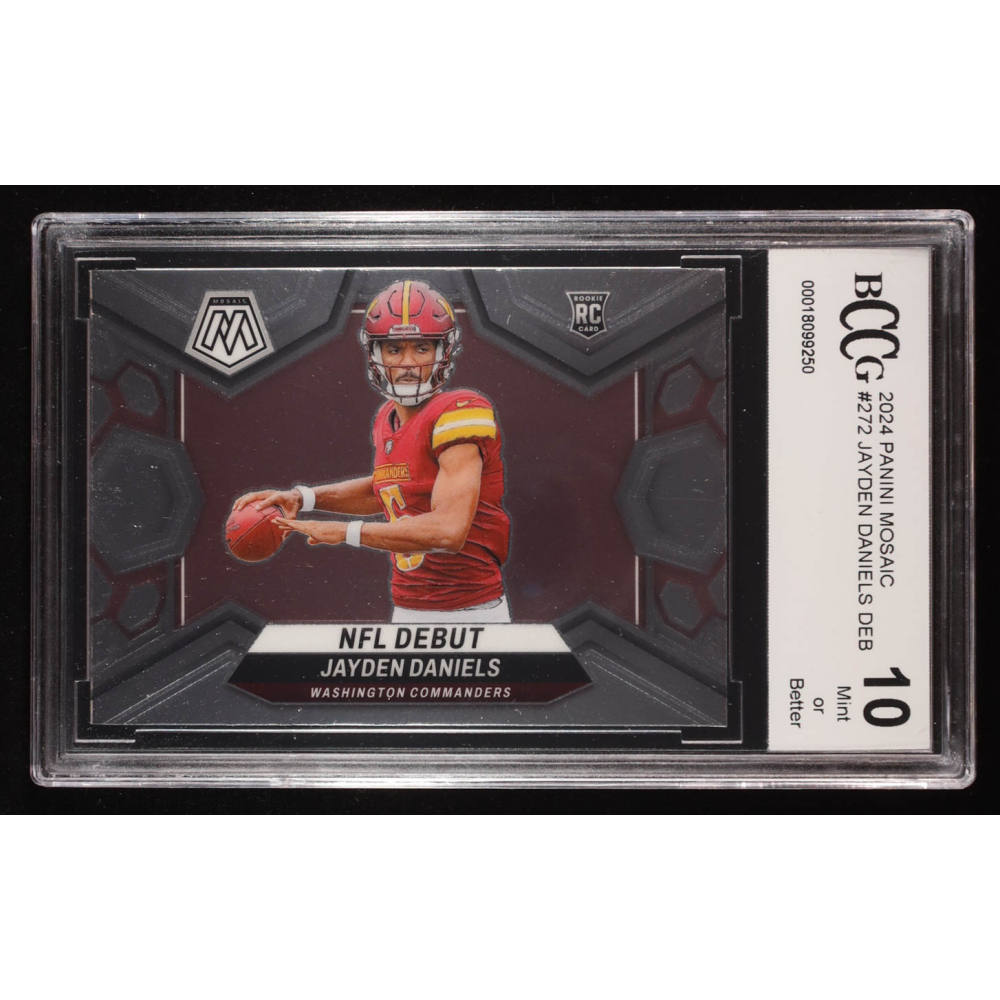 Jayden Daniels 2024 Panini Mosaic #272 DEB RC (BCCG 10) at PristineAuction.com