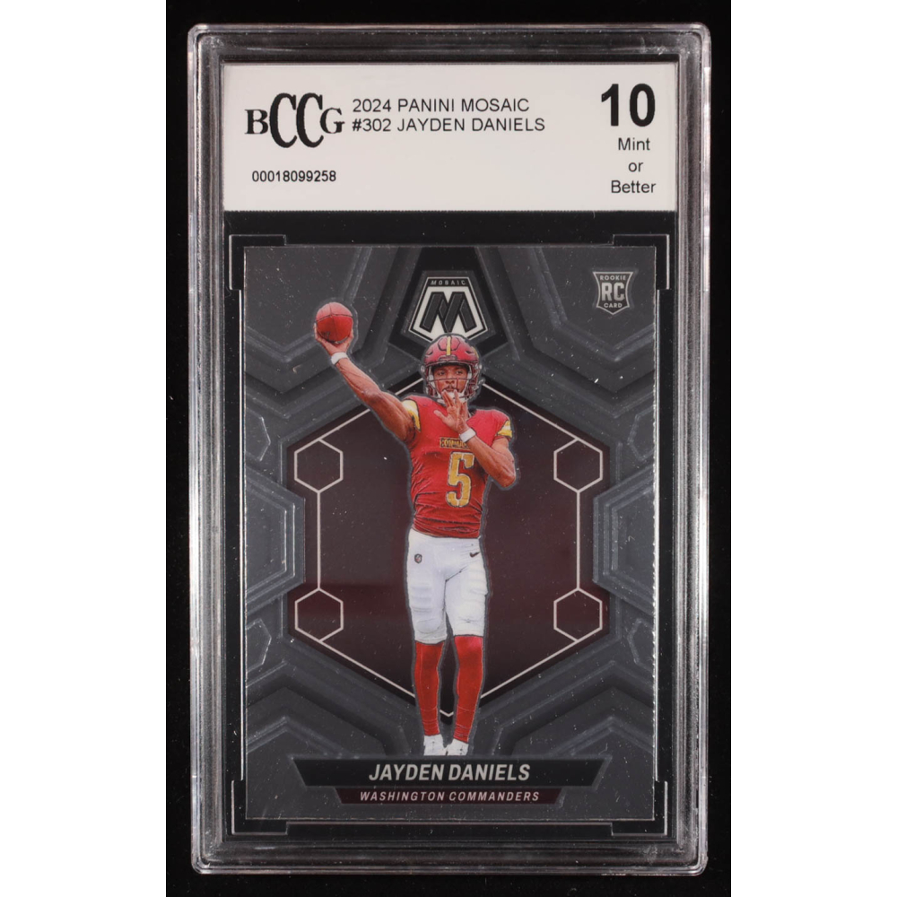 Jayden Daniels 2024 Panini Mosaic #302 RC (BCCG 10) at PristineAuction.com