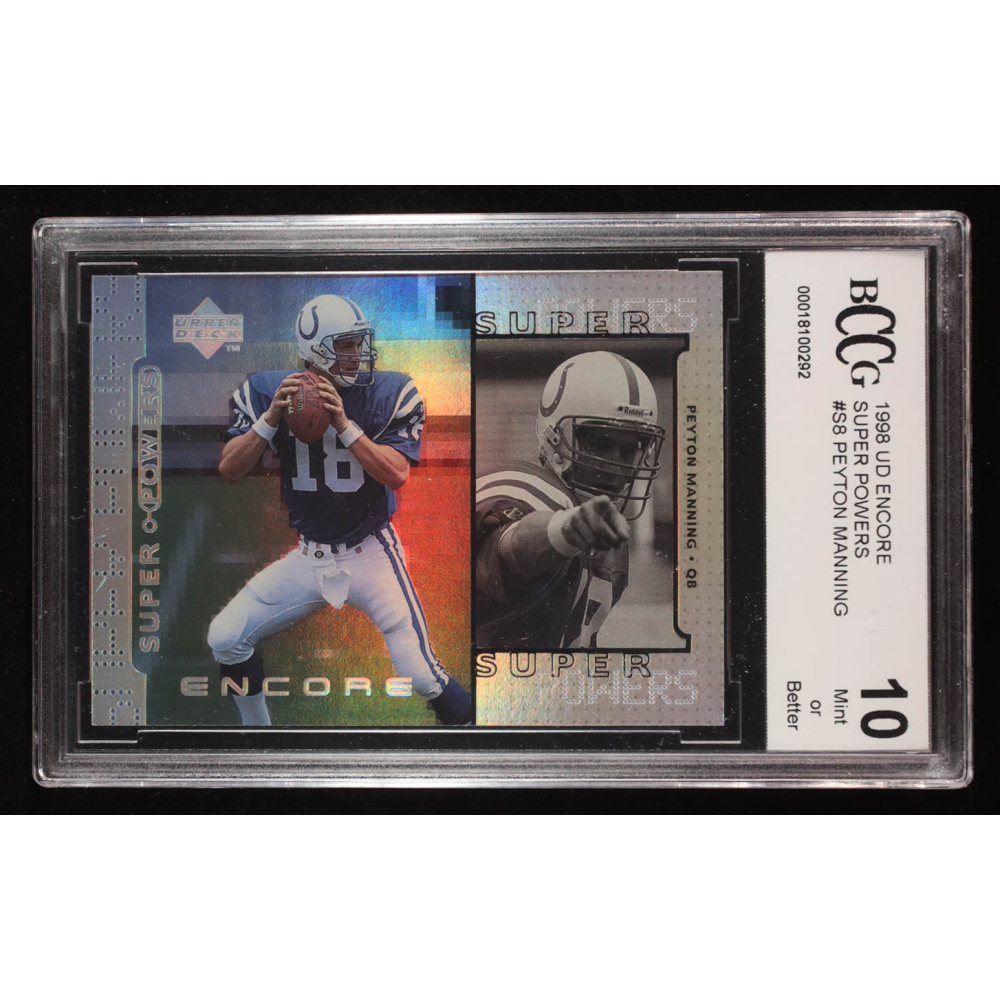Peyton Manning 1998 Upper Deck Super Powers #S16 RC (BCCG 10) at PristineAuction.com