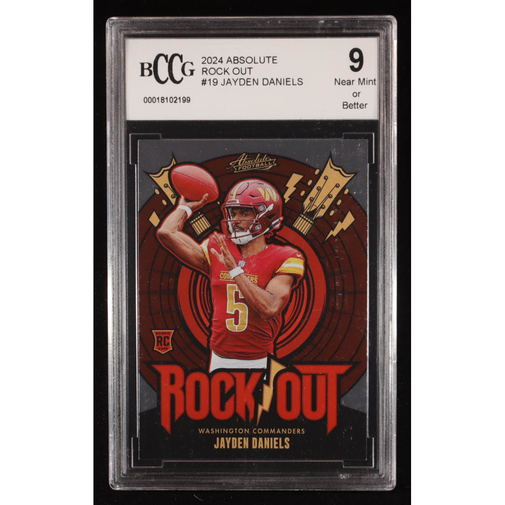 Jayden Daniels 2024 Absolute Rock Out #19 RC (BCCG 9) at PristineAuction.com