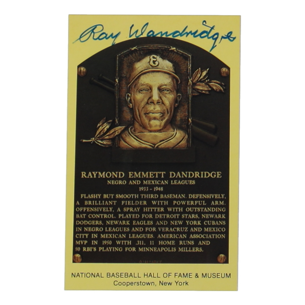 Ray Dandridge Signed Hall of Fame Plaque Postcard (Beckett) at PristineAuction.com