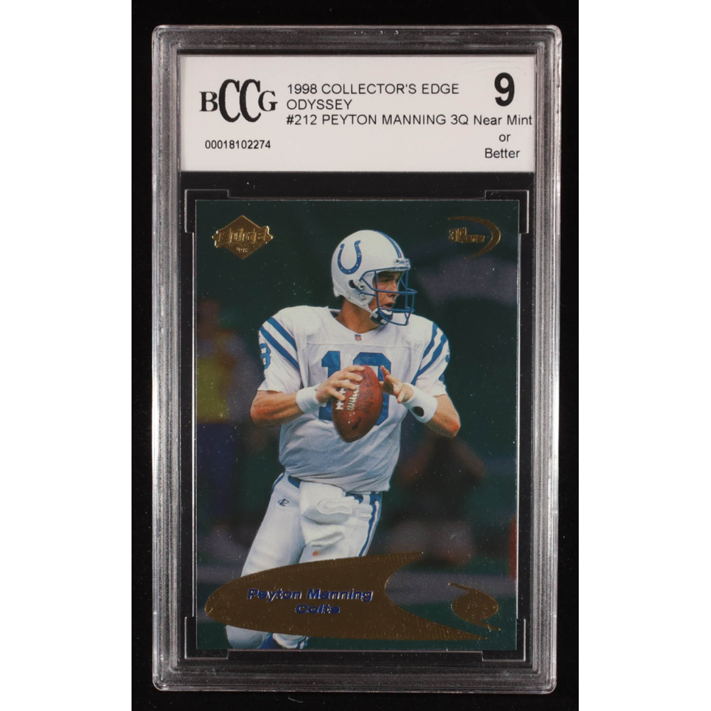Peyton Manning 1998 Collector's Edge Odyssey #212 3Q RC (BCCG 9) at PristineAuction.com