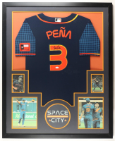 Jeremy Pena Signed Custom Framed Jersey Display (JSA) at PristineAuction.com