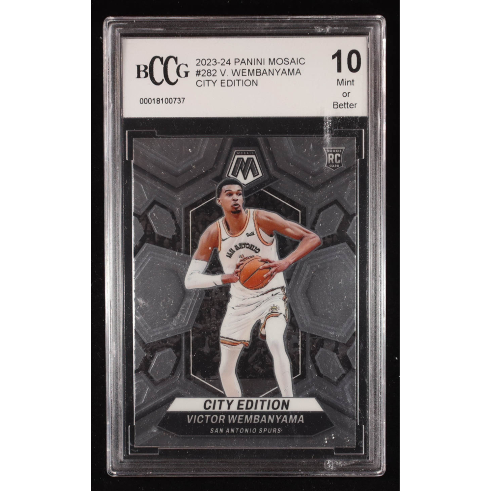 Victor Wembanyama 2023-24 Panini Mosaic #282 RC / City Edition (BCCG 10) at PristineAuction.com