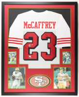 Christian McCaffrey Signed Custom Framed Jersey Display (JSA & PIA) at PristineAuction.com