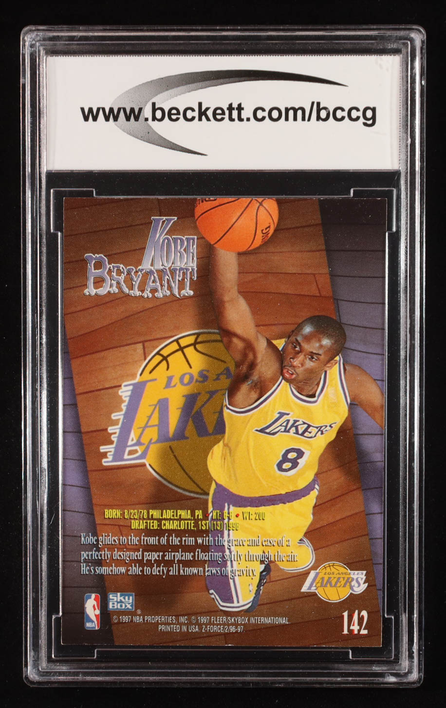 Kobe Bryant 1996-97 Z-Force #142 RC (BCCG 9) at PristineAuction.com Kobe Bryant 1996-97 Z-Force #142 RC (BCCG 9) at PristineAuction.com