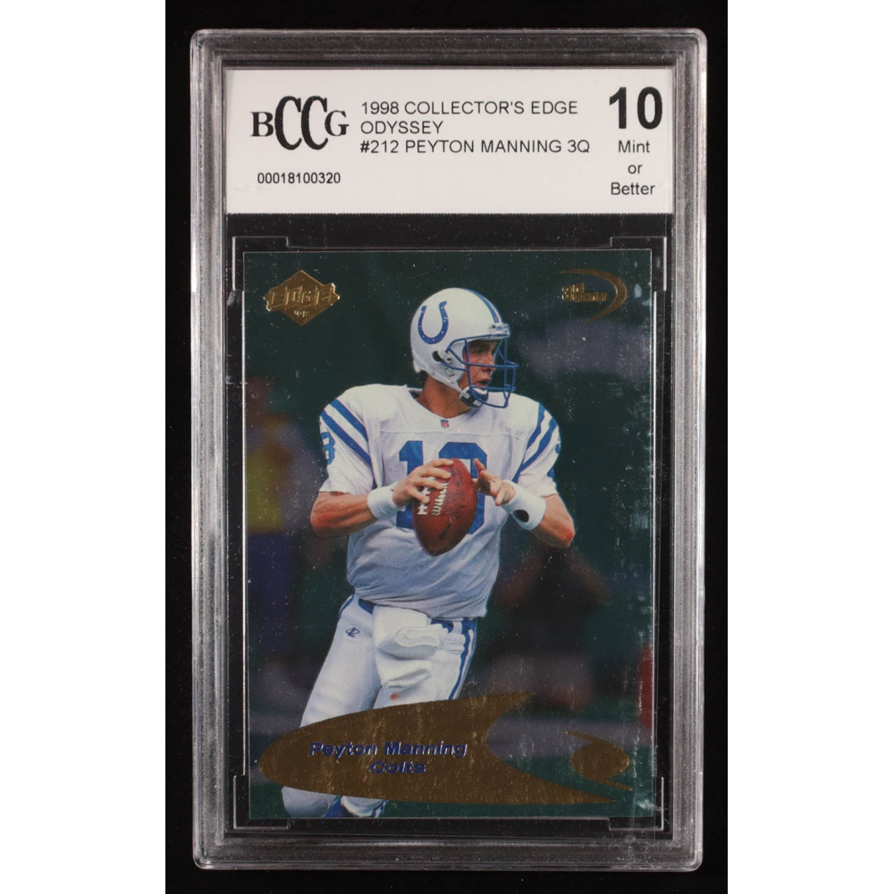 Peyton Manning 1998 Collector's Edge Odyssey #212 3Q RC (BCCG 10) at PristineAuction.com