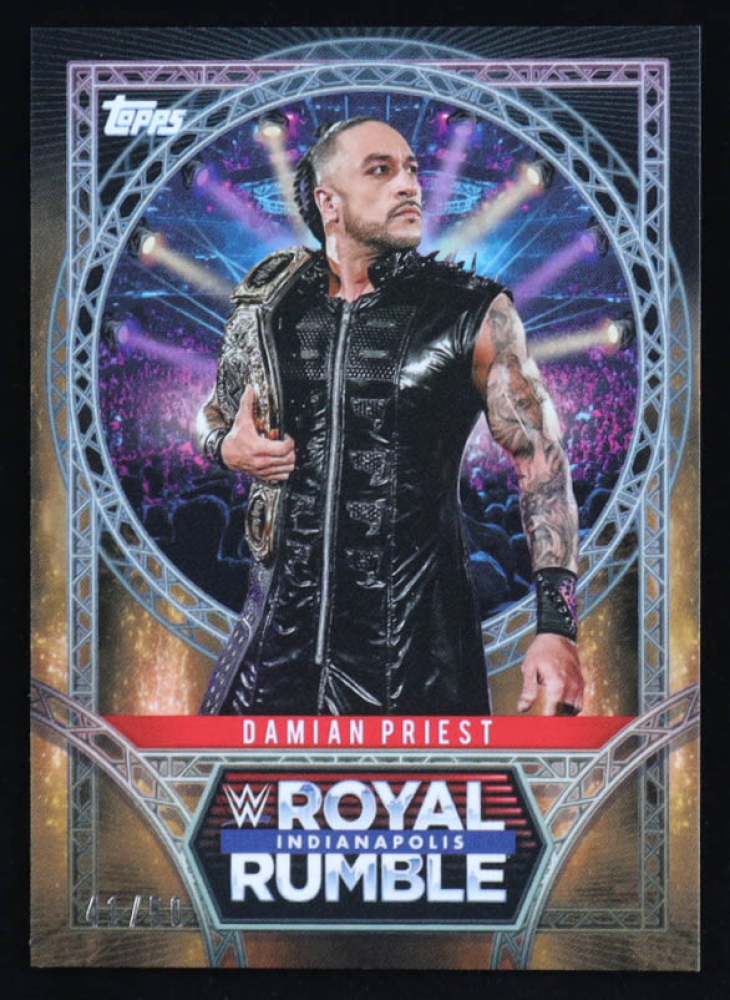 Damian Priest 2025 Topps WWE Royal Rumble Indianapolis Exclusive Gold #RR23 #41/50