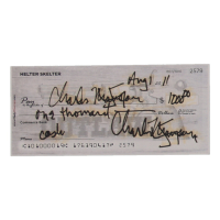 Charles Manson Signed Check (ACOA) at PristineAuction.com