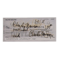 Charles Manson Signed Check (ACOA) at PristineAuction.com