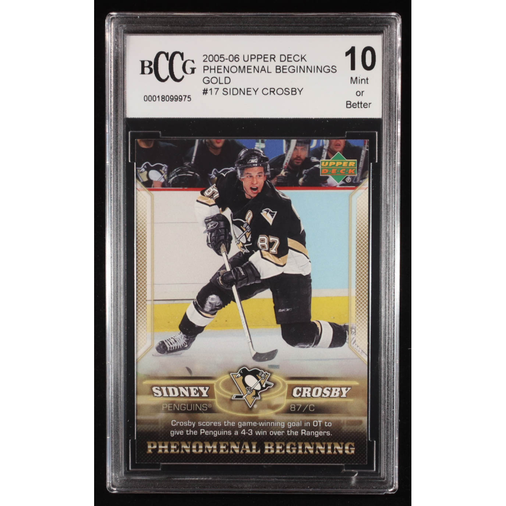 Sidney Crosby 2005-06 Upper Deck Phenomenal Beginnings Gold #17 RC (BCCG 10) at PristineAuction.com