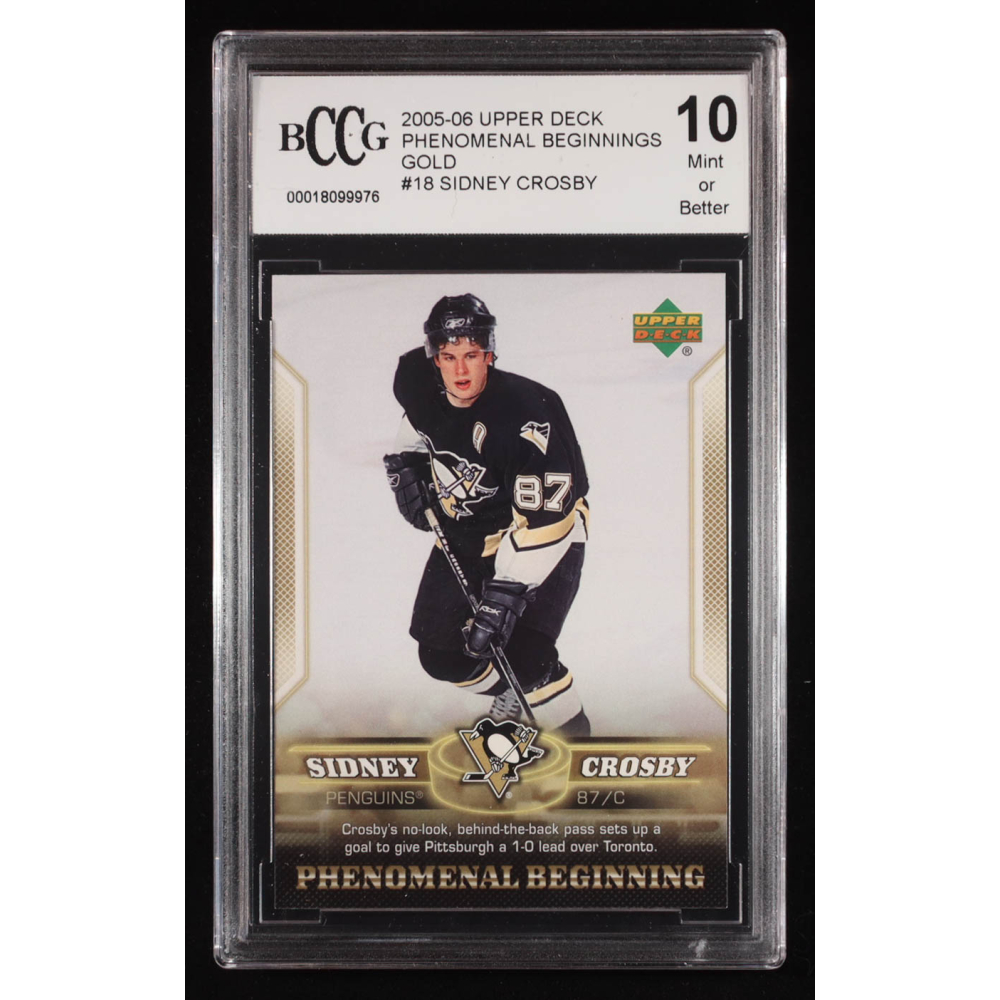 Sidney Crosby 2005-06 Upper Deck Phenomenal Beginnings Gold #18 RC (BCCG 10) at PristineAuction.com