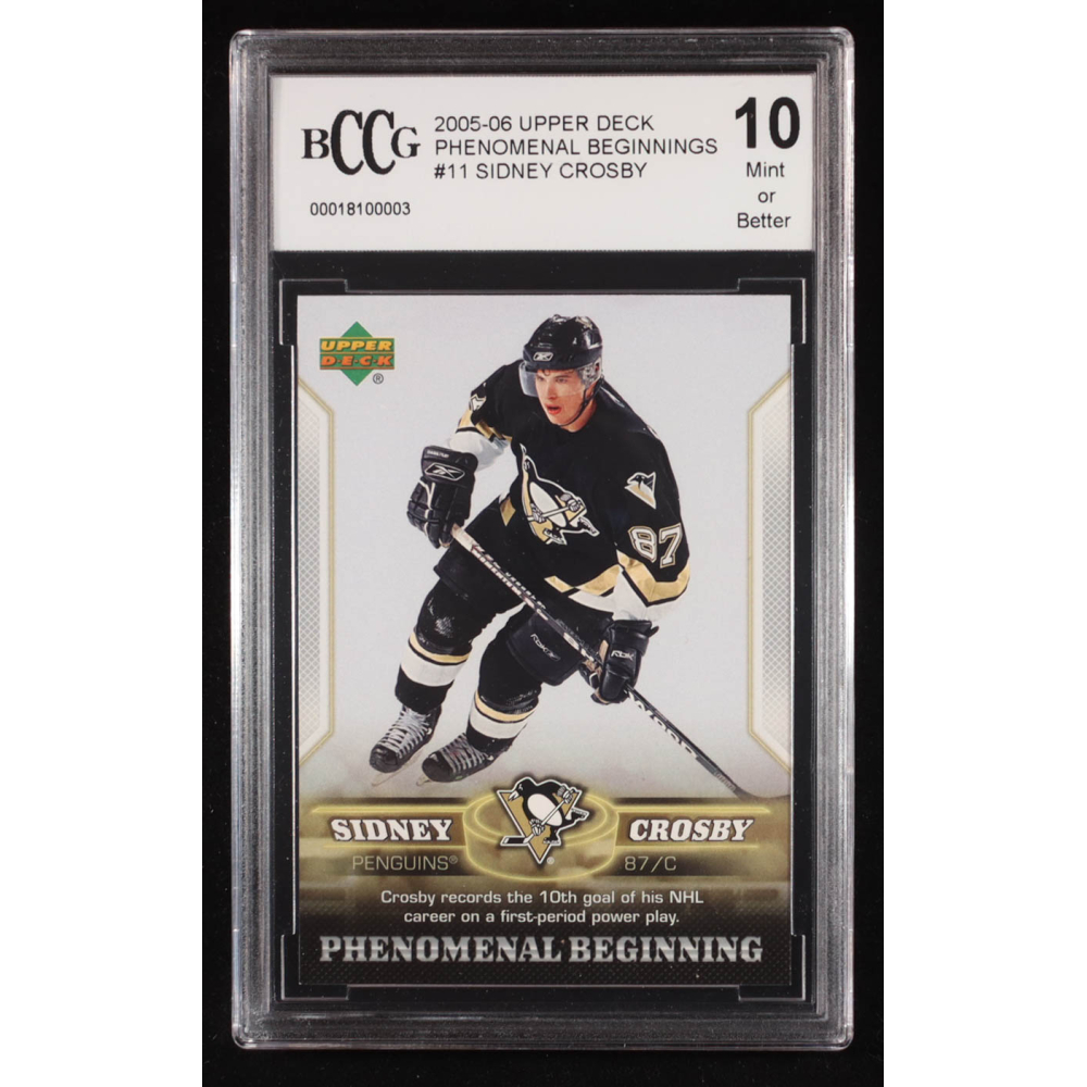 Sidney Crosby 2005-06 Upper Deck Phenomenal Beginnings #11 RC (BCCG 10) at PristineAuction.com