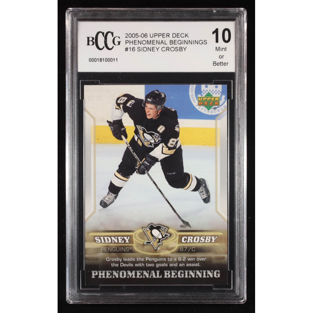 Sidney Crosby 2005-06 Upper Deck Phenomenal Beginnings #16 RC (BCCG 10) at PristineAuction.com