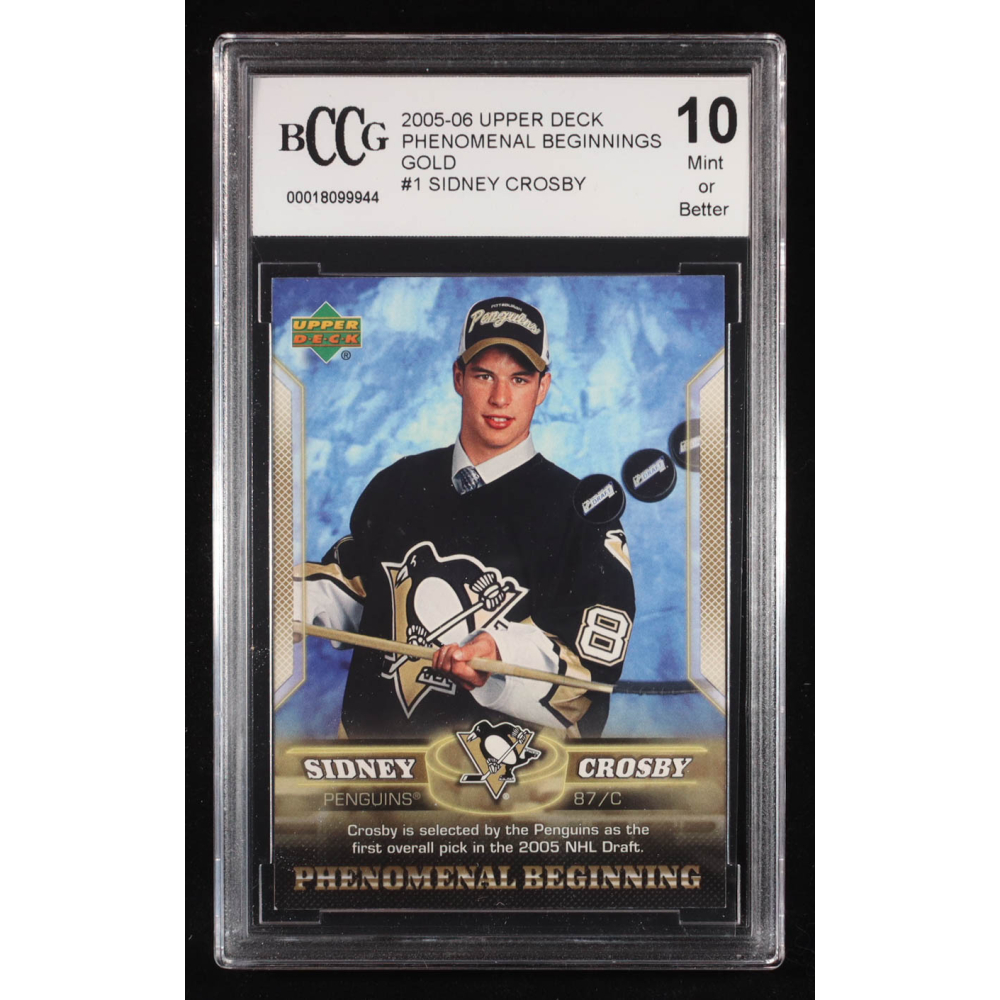 Sidney Crosby 2005-06 Upper Deck Phenomenal Beginnings Gold #1 RC (BCCG 10) at PristineAuction.com