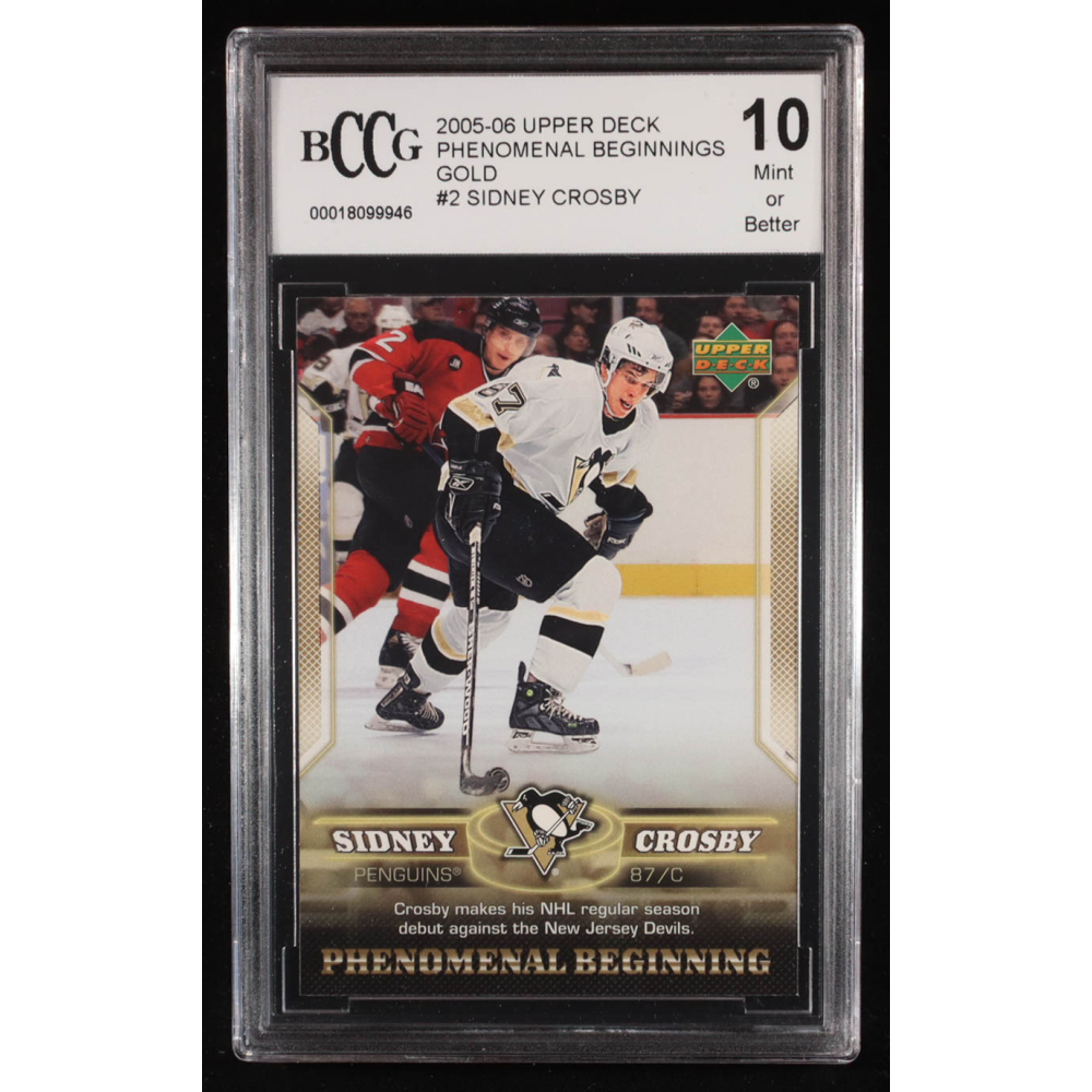Sidney Crosby 2005-06 Upper Deck Phenomenal Beginnings Gold #2 RC (BCCG 10) at PristineAuction.com