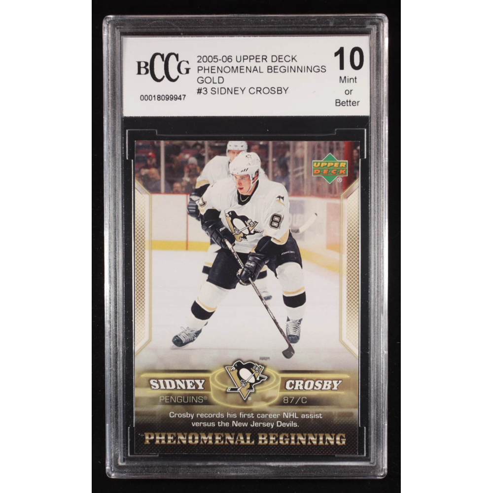Sidney Crosby 2005-06 Upper Deck Phenomenal Beginnings Gold #3 RC (BCCG 10) at PristineAuction.com