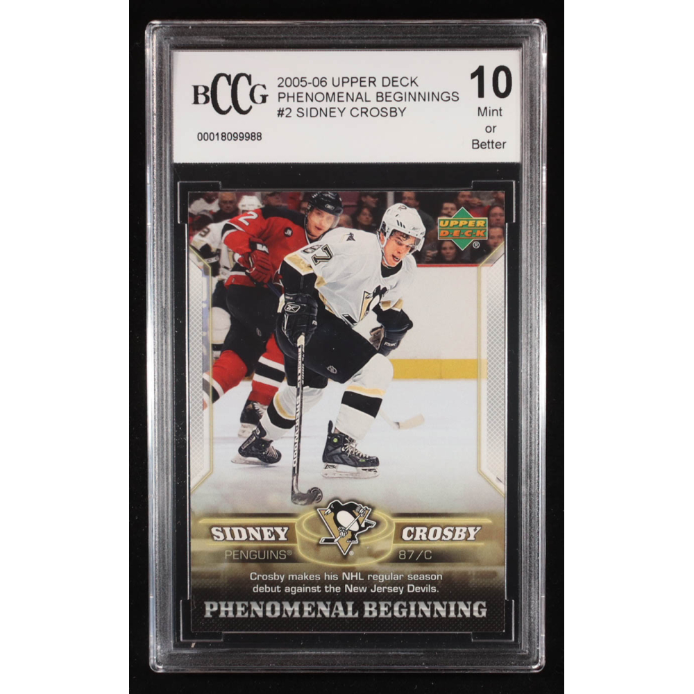 Sidney Crosby 2005-06 Upper Deck Phenomenal Beginnings #2 RC (BCCG 10) at PristineAuction.com