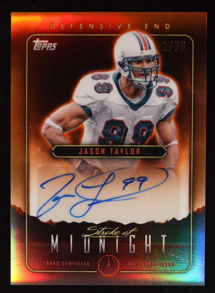 Jason Taylor 2024 Topps Midnight Stroke of Midnight Autographs Dusk #SMA-JTA #02/75