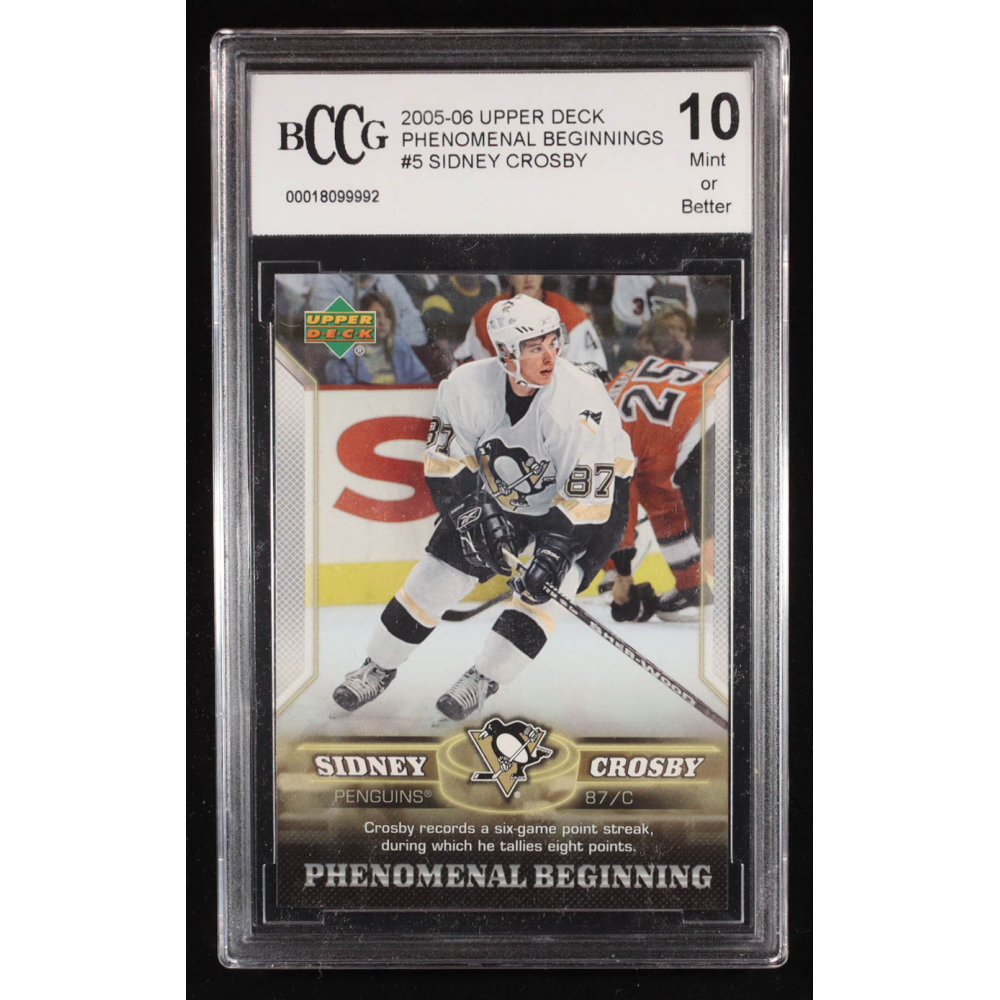 Sidney Crosby 2005-06 Upper Deck Phenomenal Beginnings #9 RC (BCCG 10) at PristineAuction.com