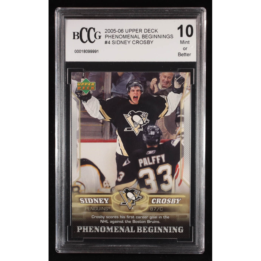 Sidney Crosby 2005-06 Upper Deck Phenomenal Beginnings #4 RC (BCCG 10) at PristineAuction.com