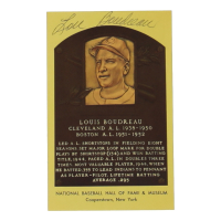 Lou Boudreau Signed Hall of Fame Plaque Postcard (JSA) at PristineAuction.com