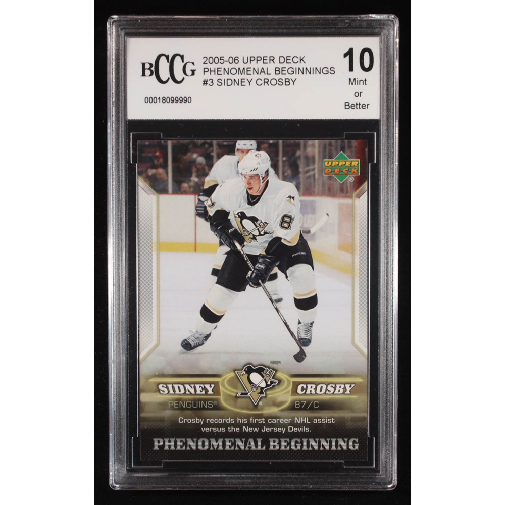 Sidney Crosby 2005-06 Upper Deck Phenomenal Beginnings #3 RC (BCCG 10) at PristineAuction.com