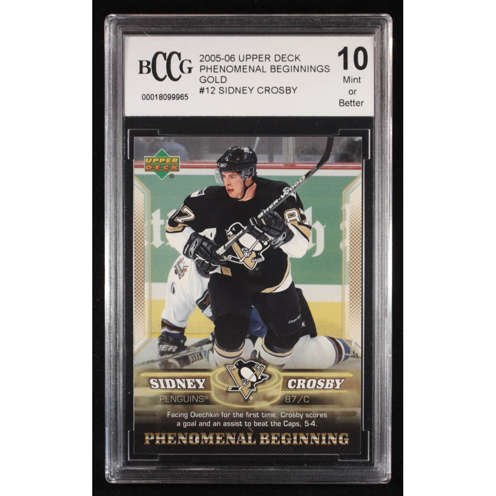 Sidney Crosby 2005-06 Upper Deck Phenomenal Beginnings Gold #12 RC (BCCG 10) at PristineAuction.com
