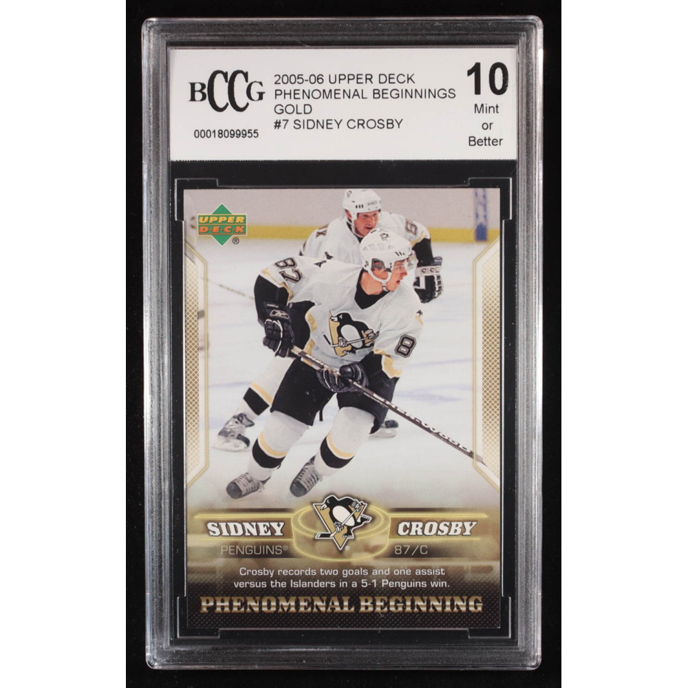 Sidney Crosby 2005-06 Upper Deck Phenomenal Beginnings Gold #7 RC (BCCG 10) at PristineAuction.com