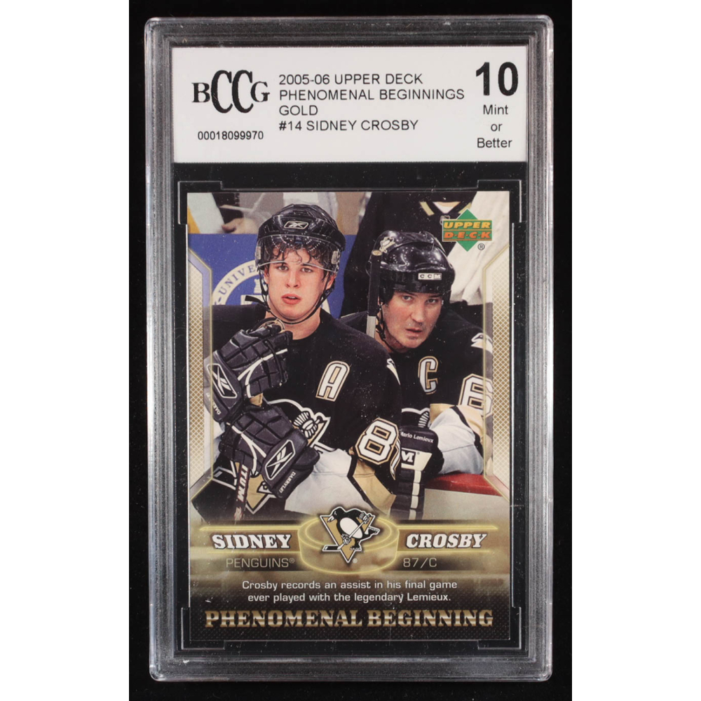 Sidney Crosby 2005-06 Upper Deck Phenomenal Beginnings Gold #14 RC (BCCG 10) at PristineAuction.com