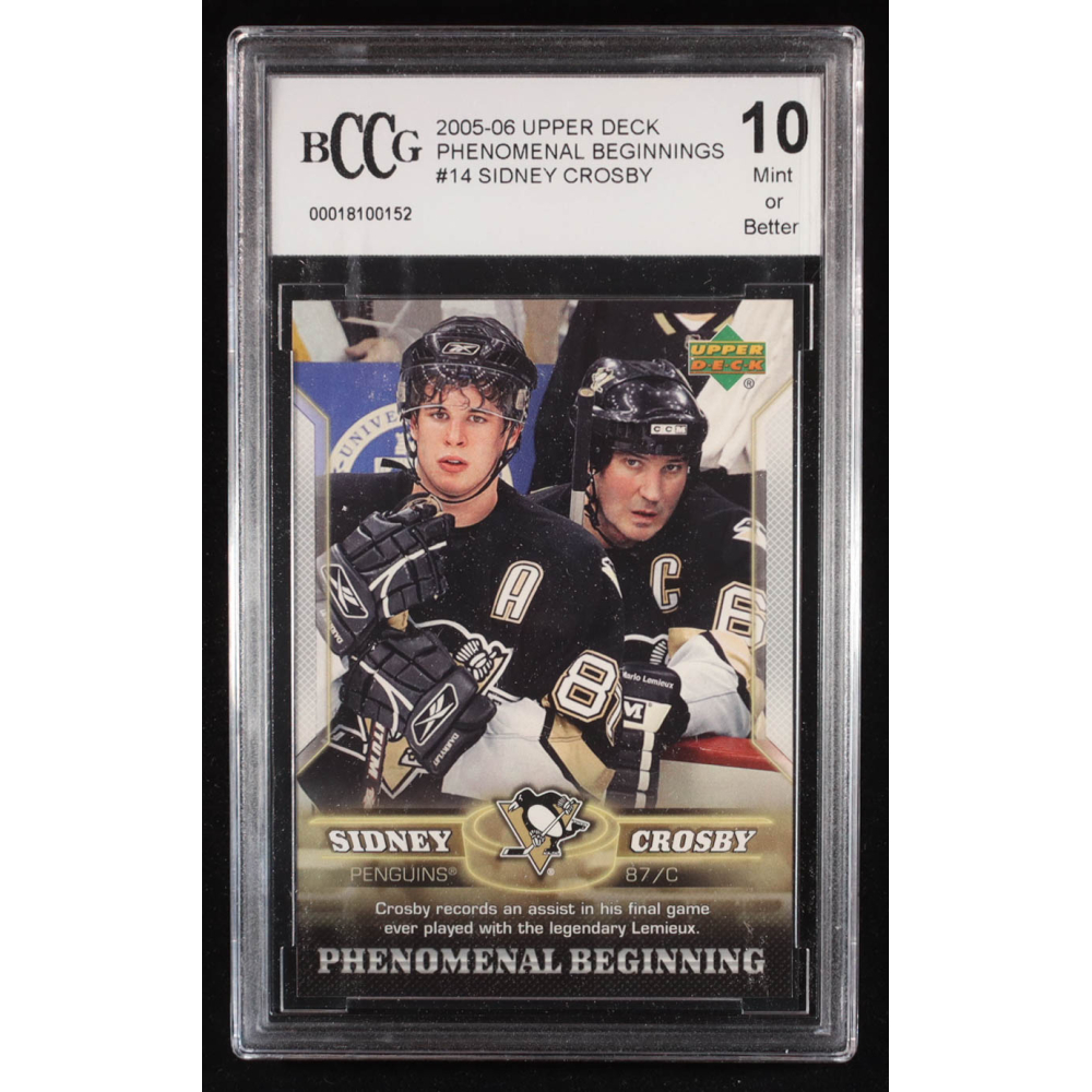 Sidney Crosby 2005-06 Upper Deck Phenomenal Beginnings #14 RC (BCCG 10) at PristineAuction.com