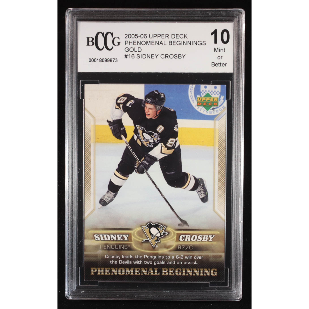Sidney Crosby 2005-06 Upper Deck Phenomenal Beginnings Gold #16 RC (BCCG 10) at PristineAuction.com