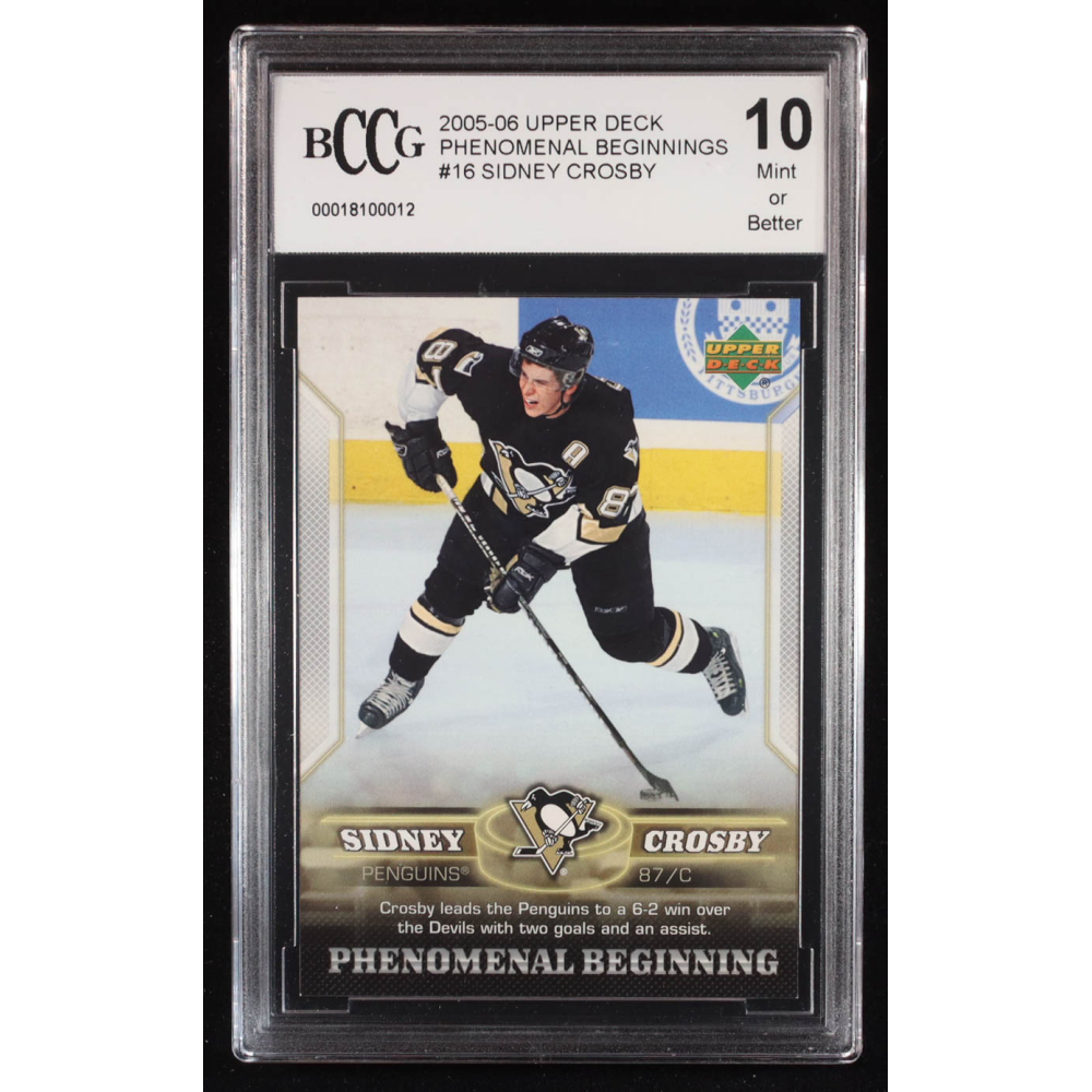 Sidney Crosby 2005-06 Upper Deck Phenomenal Beginnings #16 RC (BCCG 10) at PristineAuction.com