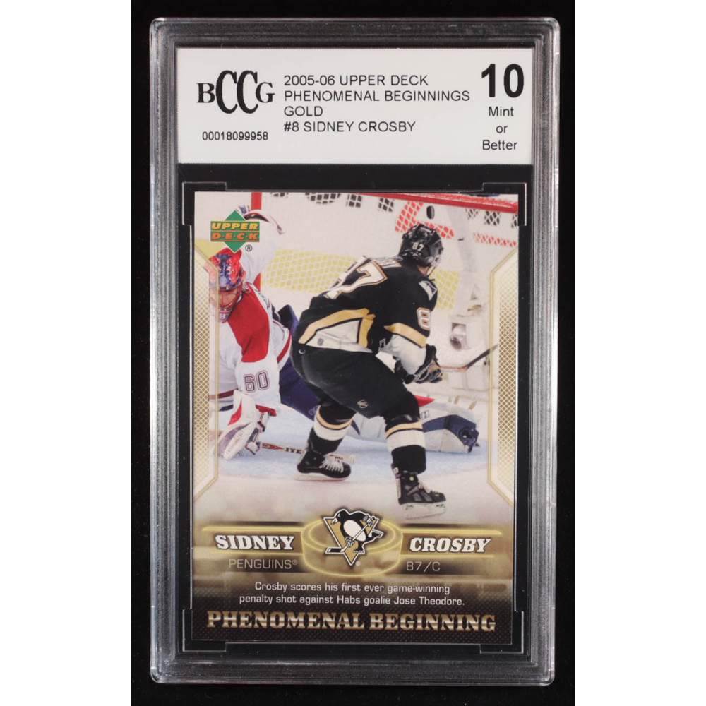 Sidney Crosby 2005-06 Upper Deck Phenomenal Beginnings #9 RC (BCCG 10) at PristineAuction.com