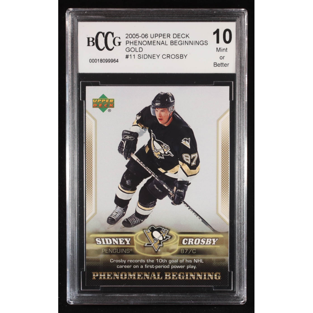Sidney Crosby 2005-06 Upper Deck Phenomenal Beginnings Gold #11 RC (BCCG 10) at PristineAuction.com