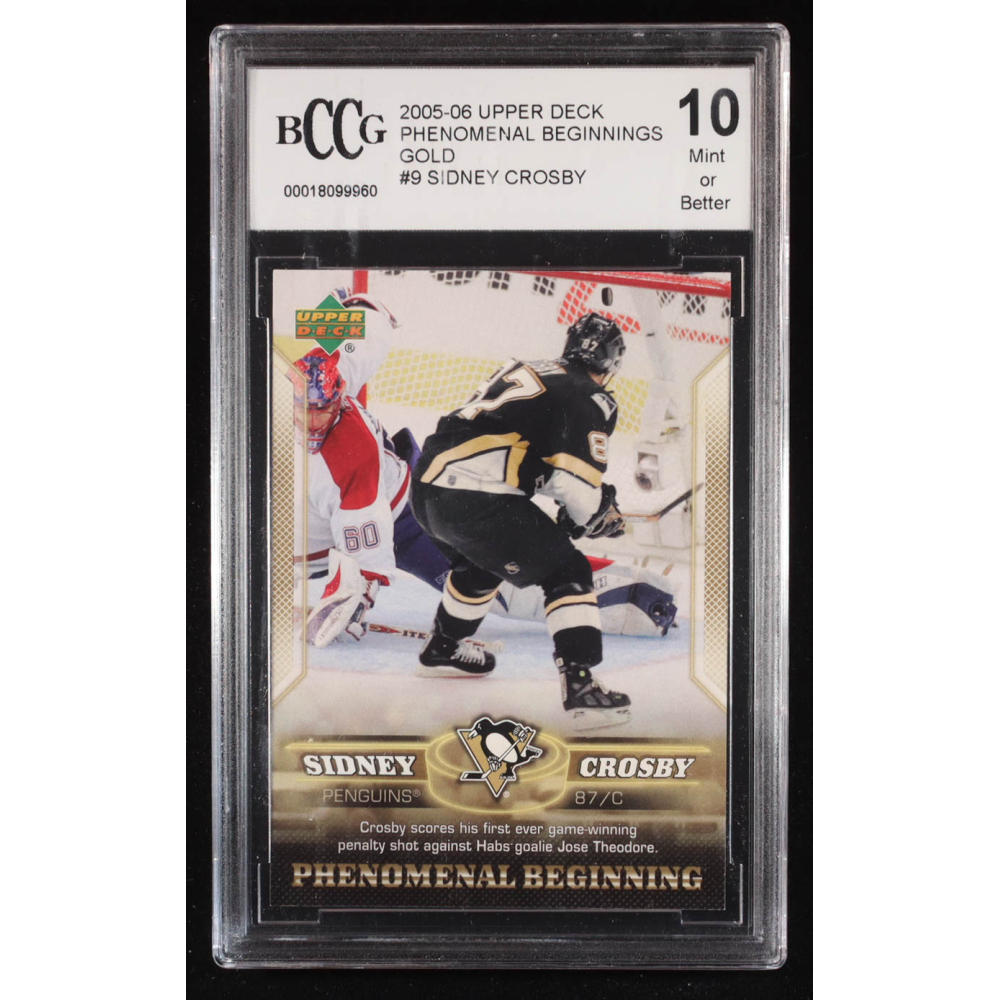 Sidney Crosby 2005-06 Upper Deck Phenomenal Beginnings Gold #9 RC (BCCG 10) at PristineAuction.com