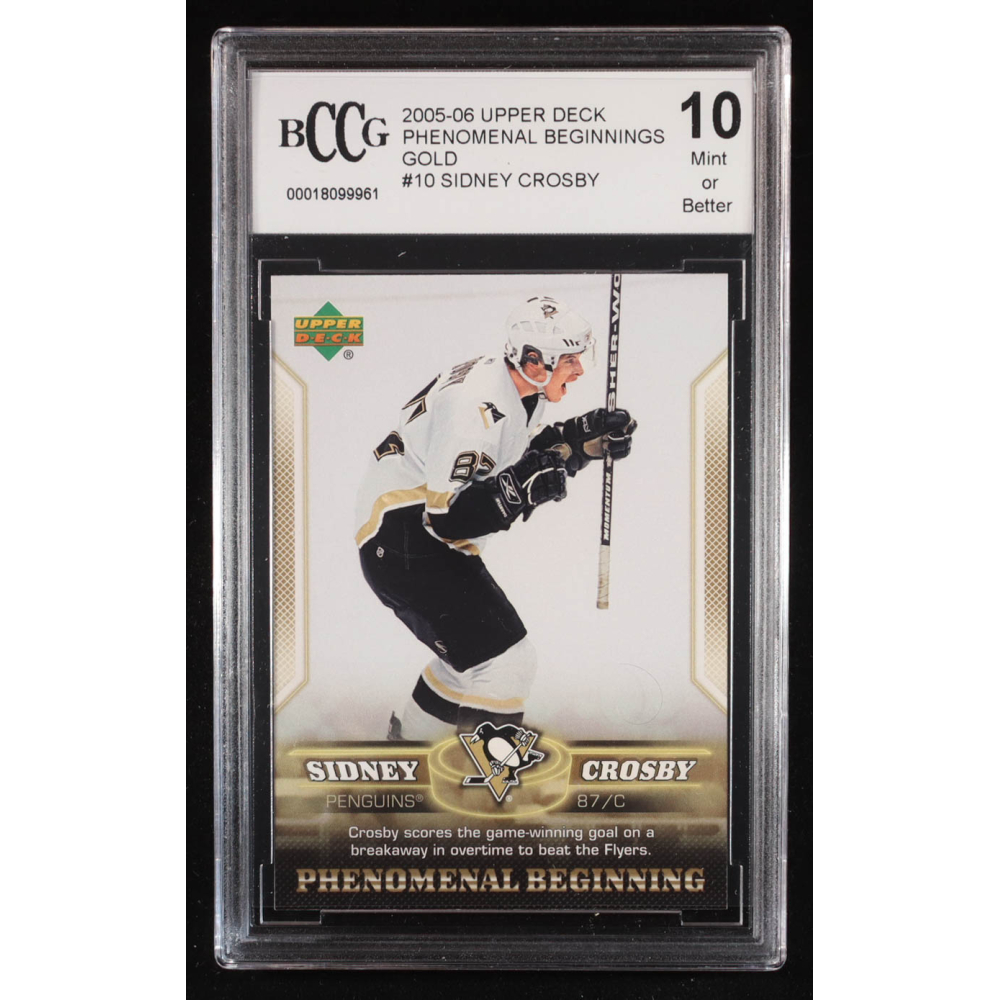 Sidney Crosby 2005-06 Upper Deck Phenomenal Beginnings Gold #10 RC (BCCG 10) at PristineAuction.com