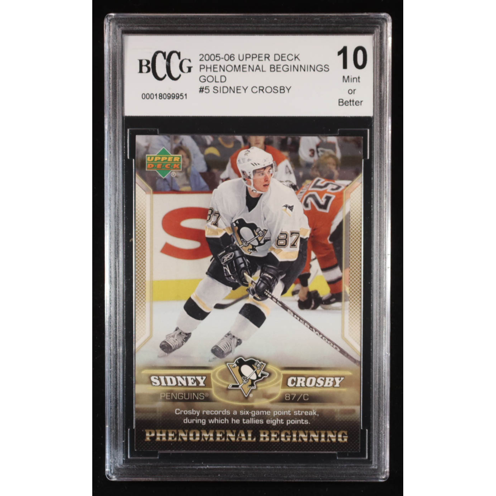Sidney Crosby 2005-06 Upper Deck Phenomenal Beginnings Gold #4 RC (BCCG 10) at PristineAuction.com