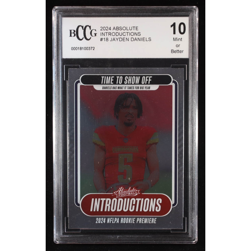 Jayden Daniels 2024 Absolute Introductions #18 RC (BCCG 10) at PristineAuction.com