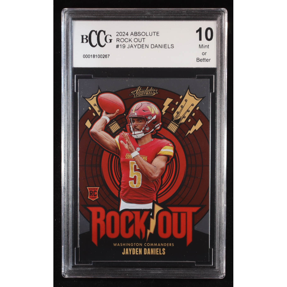 Jayden Daniels 2024 Absolute Rock Out #19 RC (BCCG 10) at PristineAuction.com
