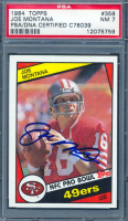 Joe Montana Signed 1984 Topps #358 PB (PSA 7) at PristineAuction.com