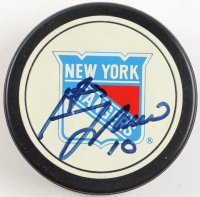 Guy LaFleur Signed Rangers Logo Hockey Puck (Beckett) at PristineAuction.com